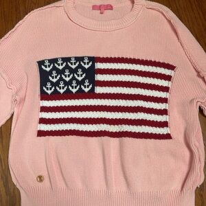 Simply Southern Pink Anchor Flag Sweater